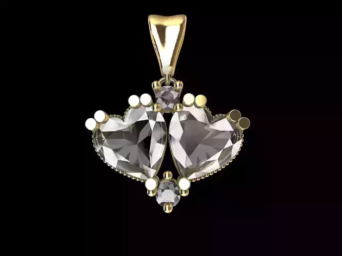Double Hearts Pendant 3D print model