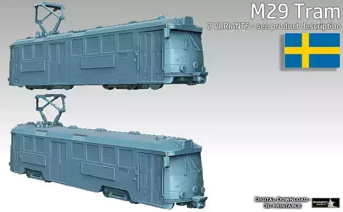 Swedish M29 Tram 3D print model