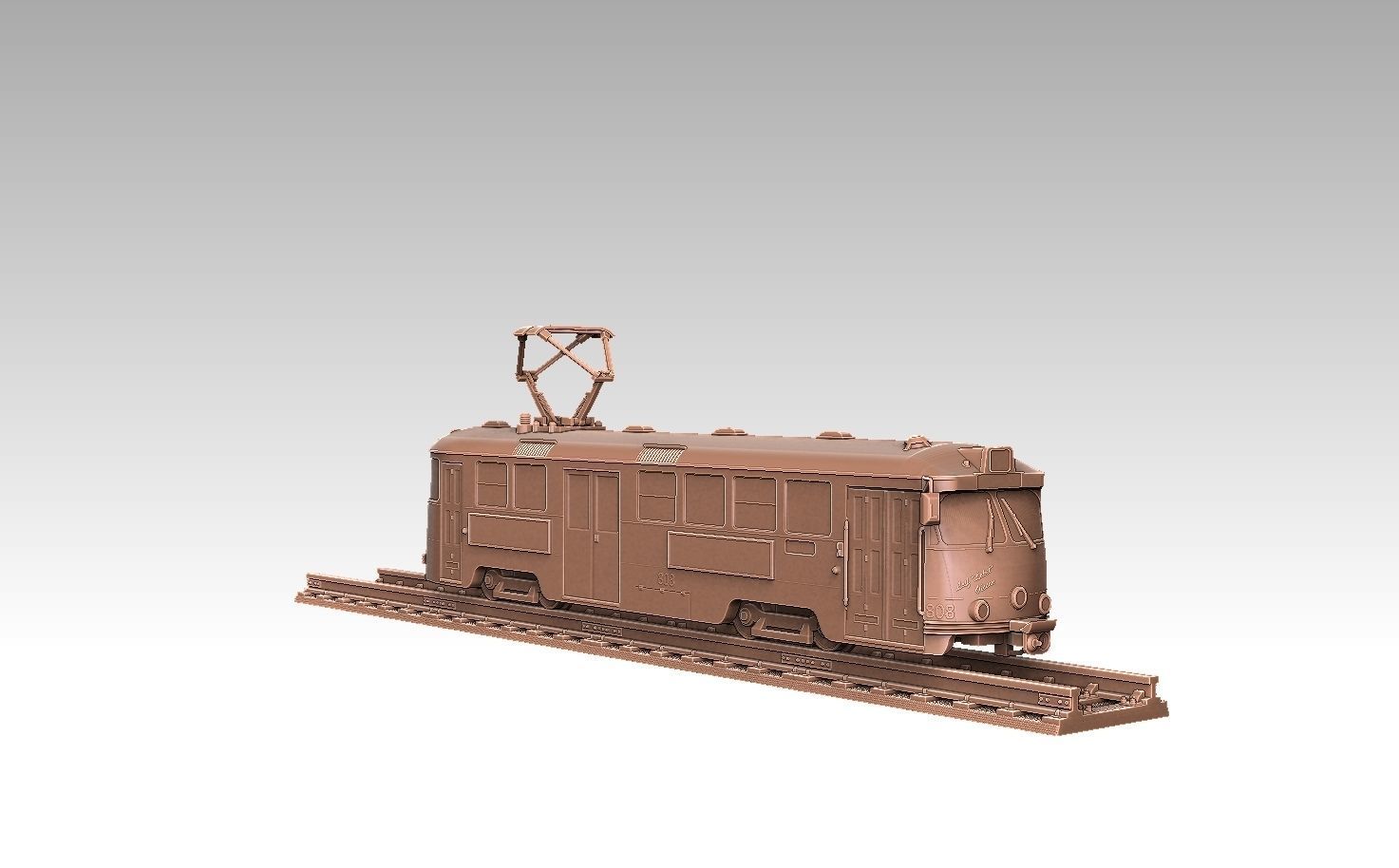 Swedish M29 Tram 3D print model_6