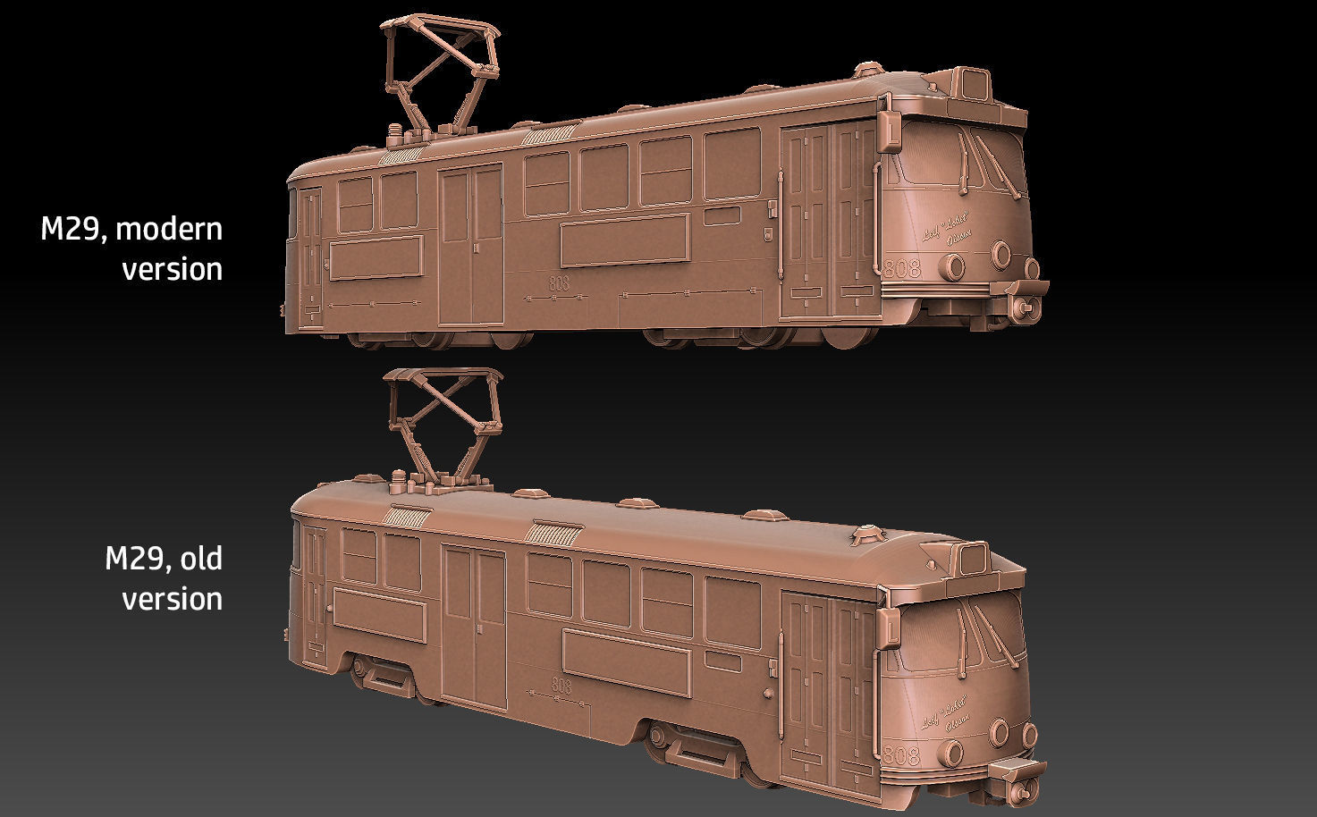 Swedish M29 Tram 3D print model_2