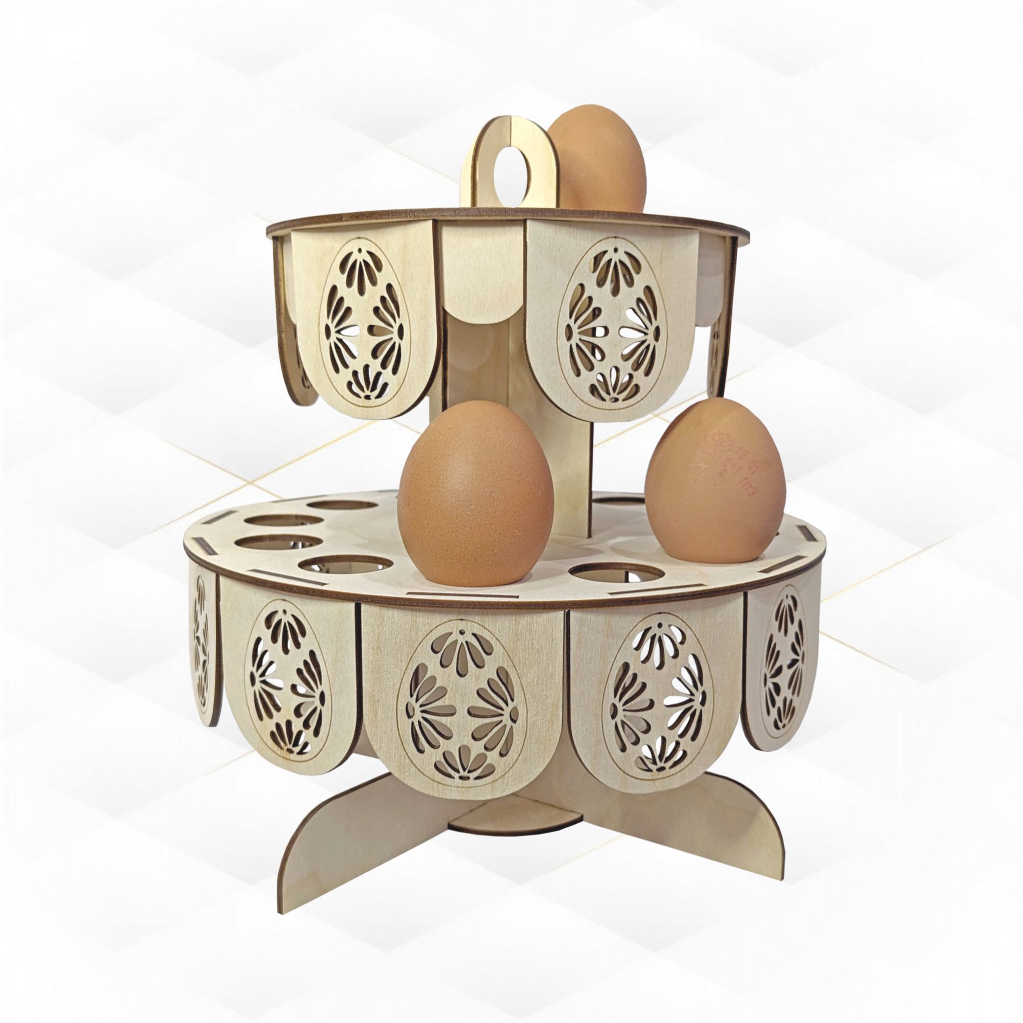 Gift Easter eggs stand holder svg dxf design laser cut 3D model 3D ...
