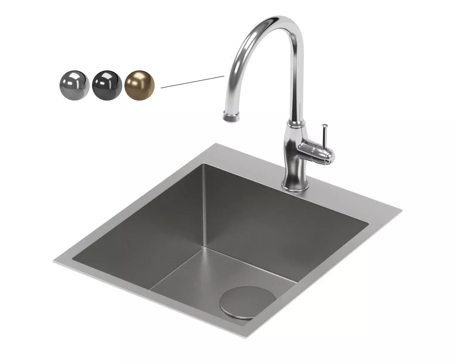 RUVATI kitchen sink RVU6018 3D model