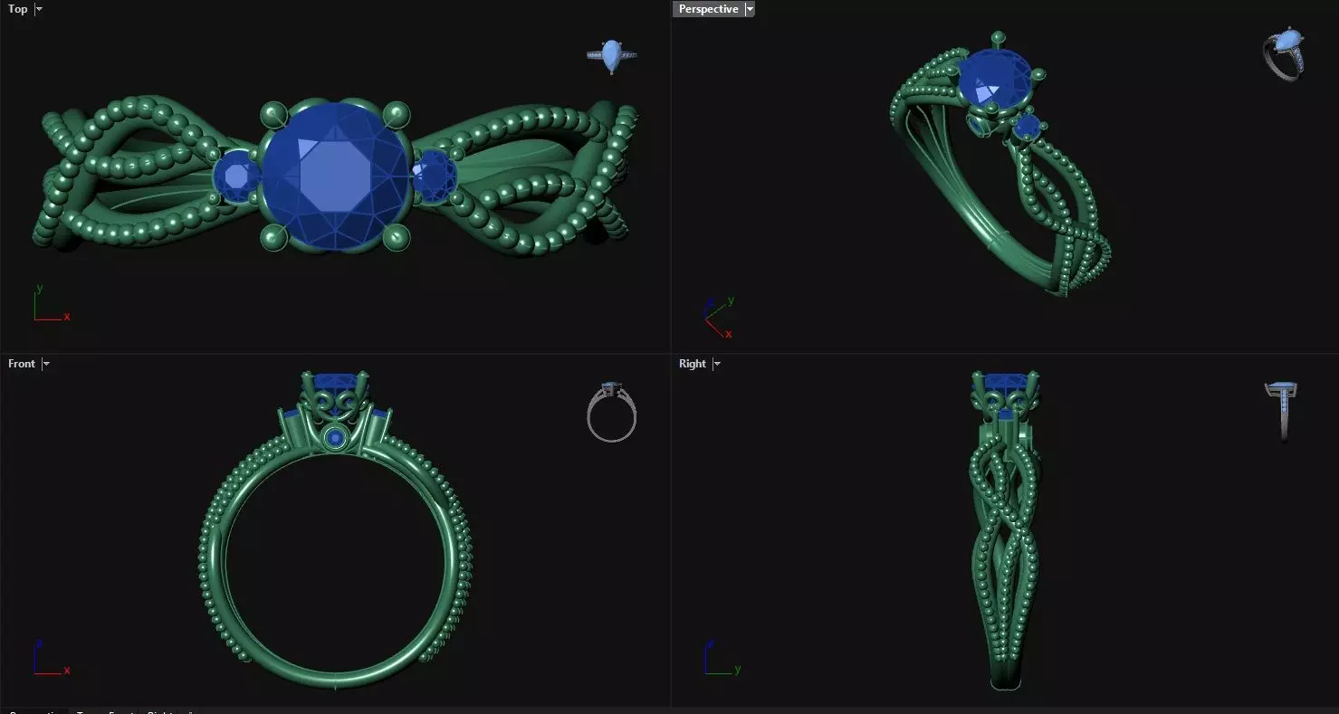 Dainty Engagement Ring 3D print model_0