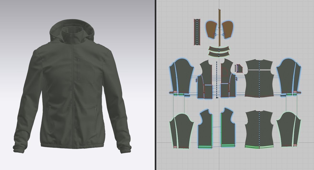 Mens WInd Jacket  3D model_1