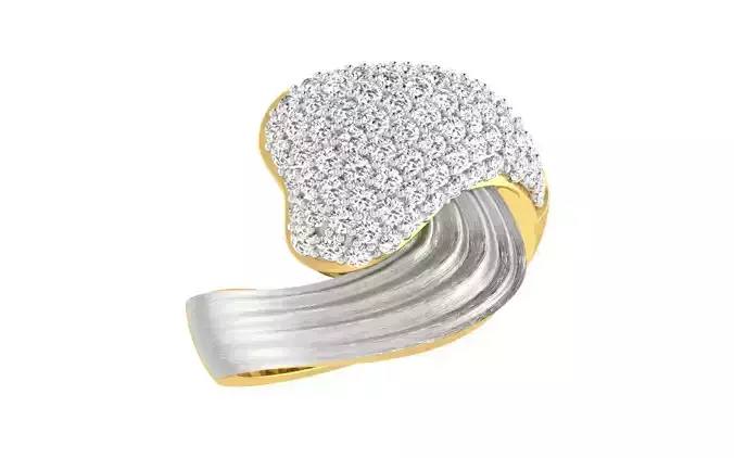 Light Weight White Gold Diamond Ring -DDS RN 238 3D print model