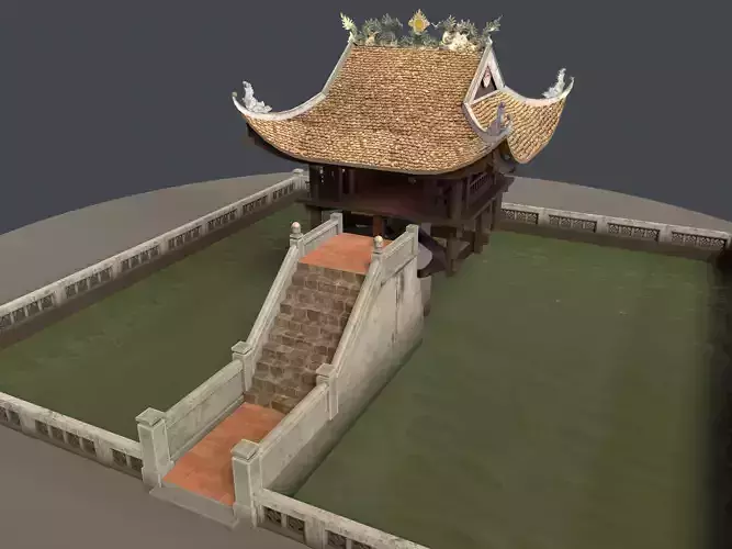 One Pillar Pagoda - 3D Model Chua Mot Cot