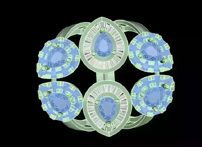 Light Weight Yellow Gold Diamond Ring  -DDS RN 243