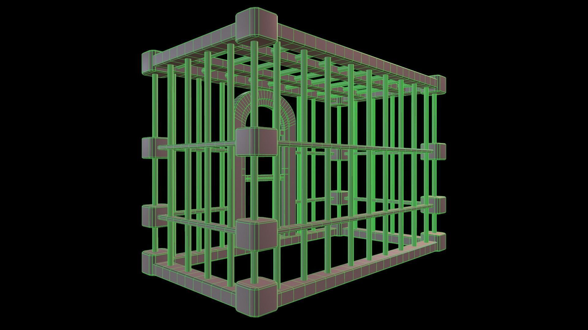 Square Cell Low-poly 3D model_18