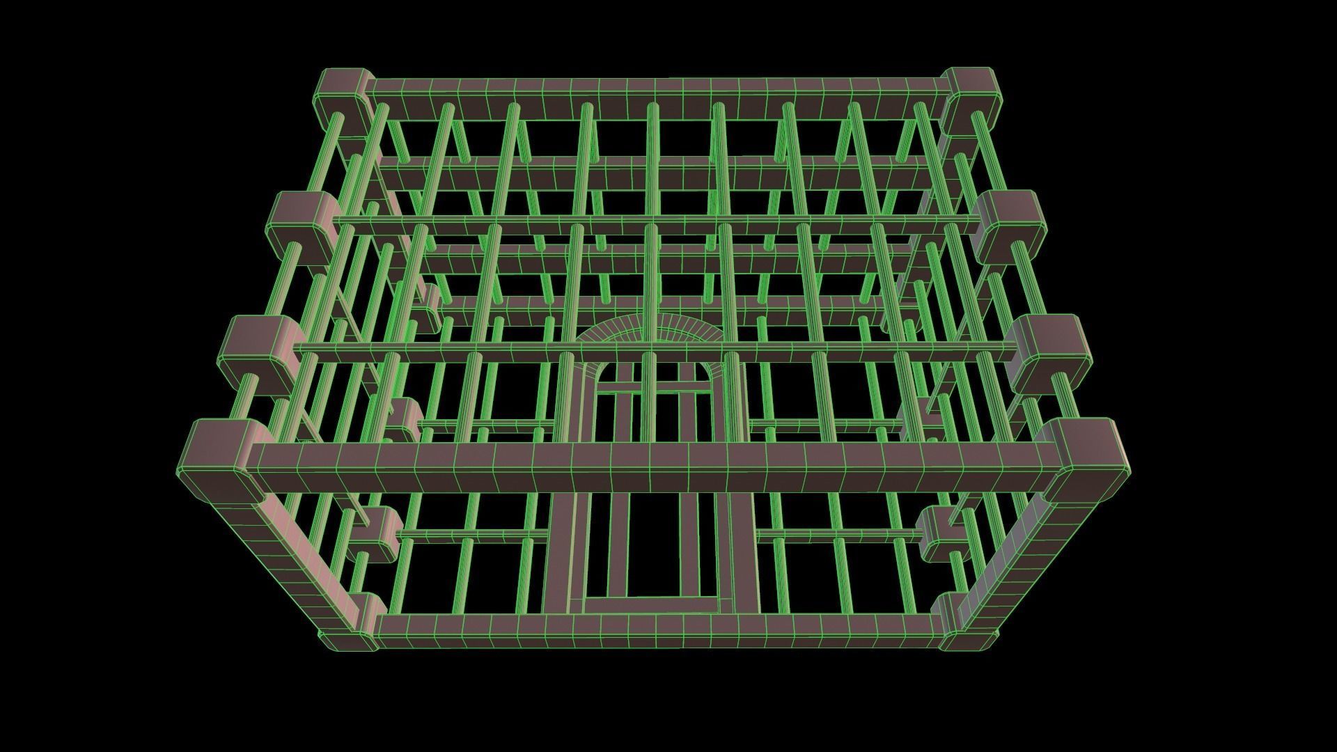 Square Cell Low-poly 3D model_21
