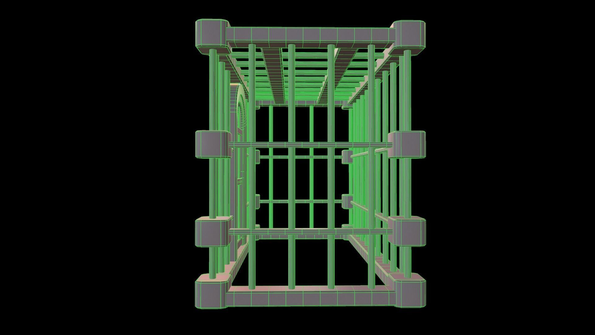 Square Cell Low-poly 3D model_17