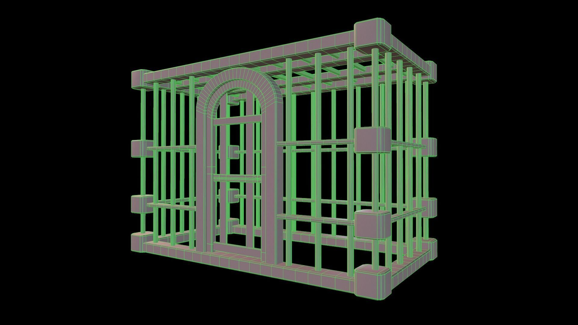 Square Cell Low-poly 3D model_16