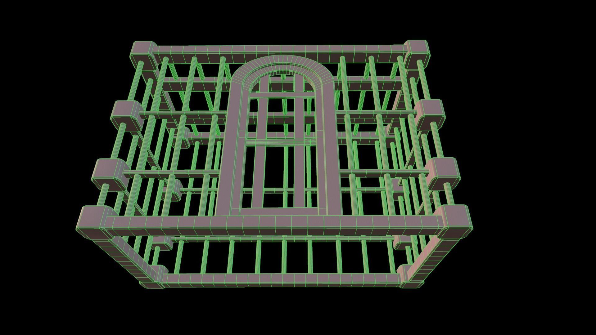 Square Cell Low-poly 3D model_22
