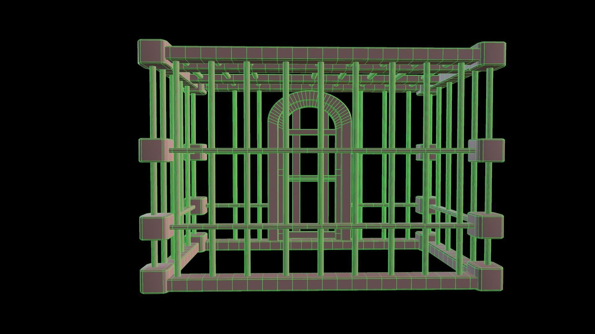 Square Cell Low-poly 3D model_19