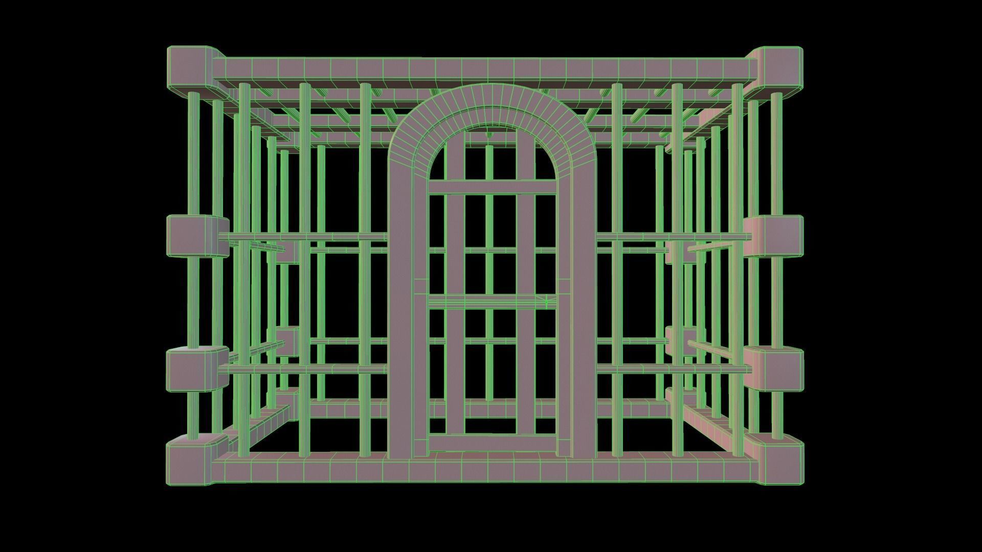 Square Cell Low-poly 3D model_15