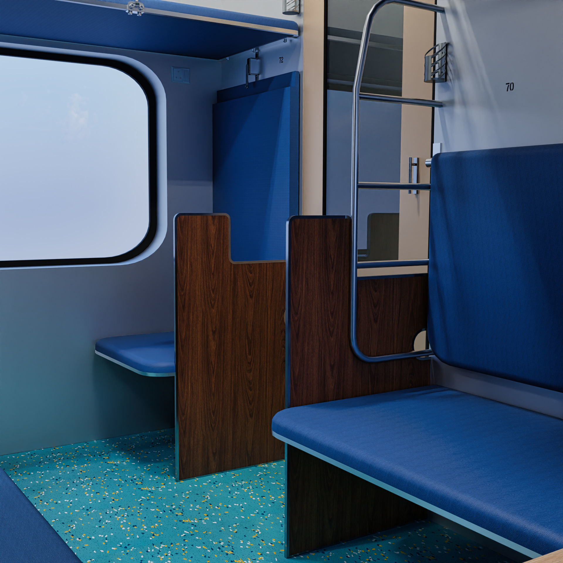 Indian Railways LHB Ac 3 Tier Sleeper Coach With Interior 3D model
