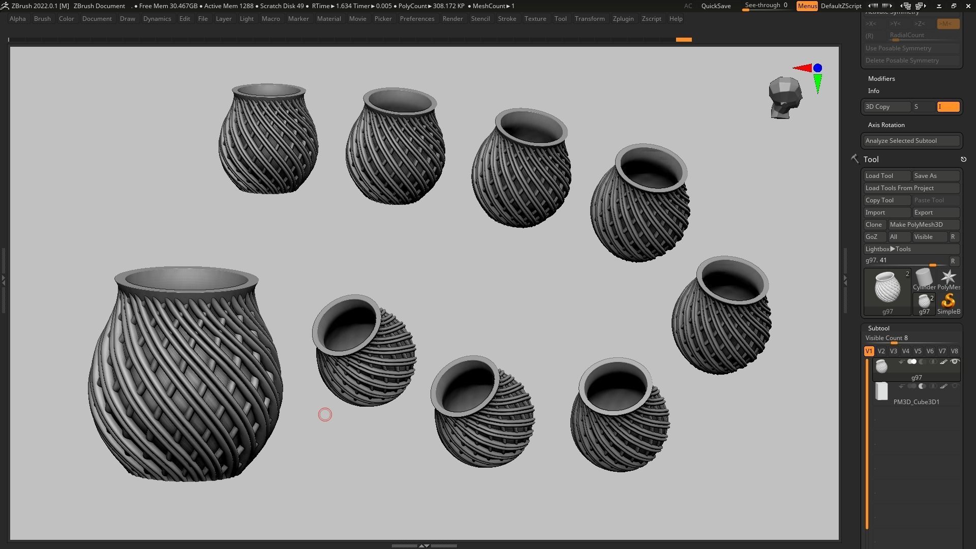 pot g97 3D print model  3D print model_12