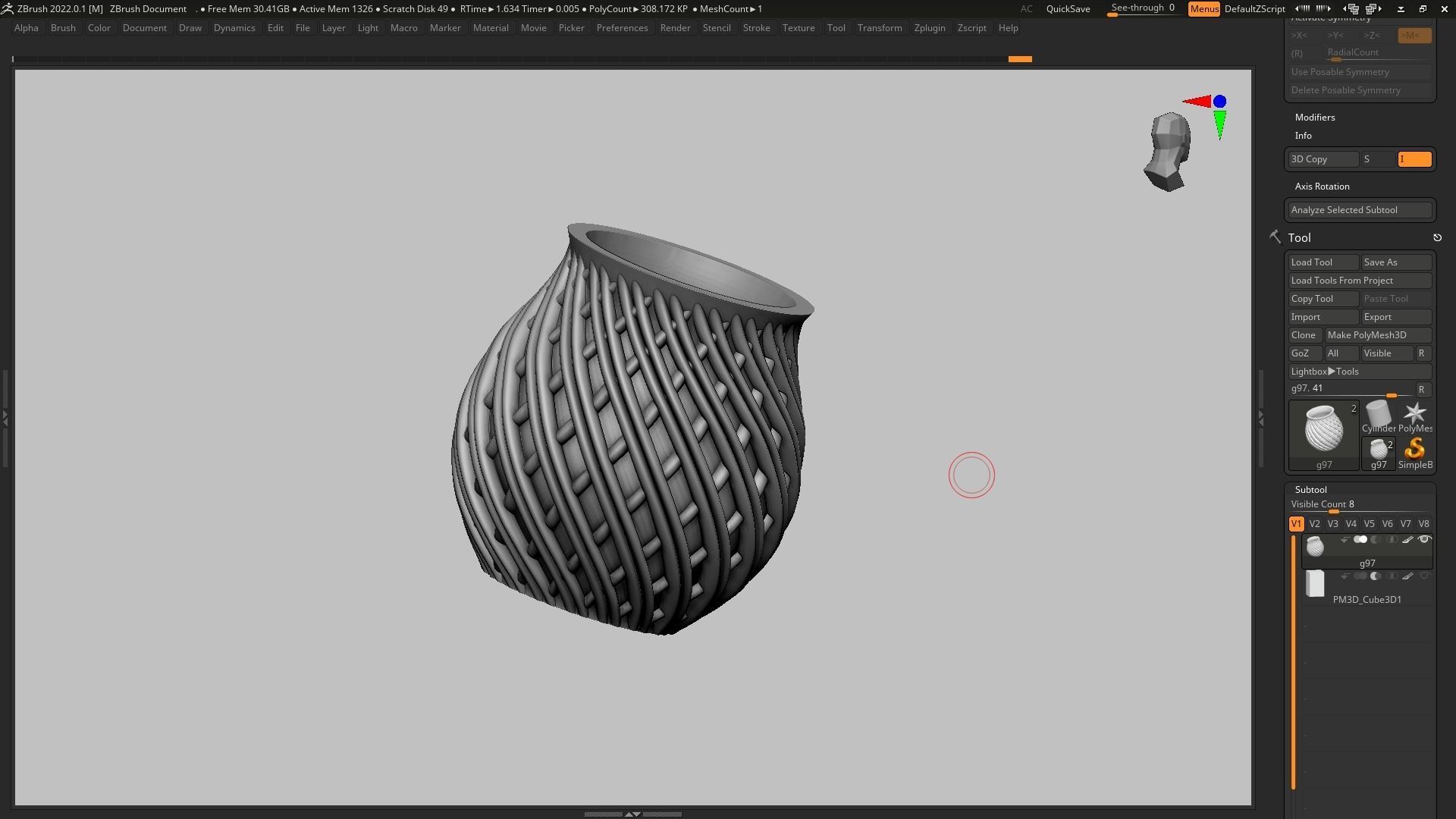 pot g97 3D print model  3D print model_9