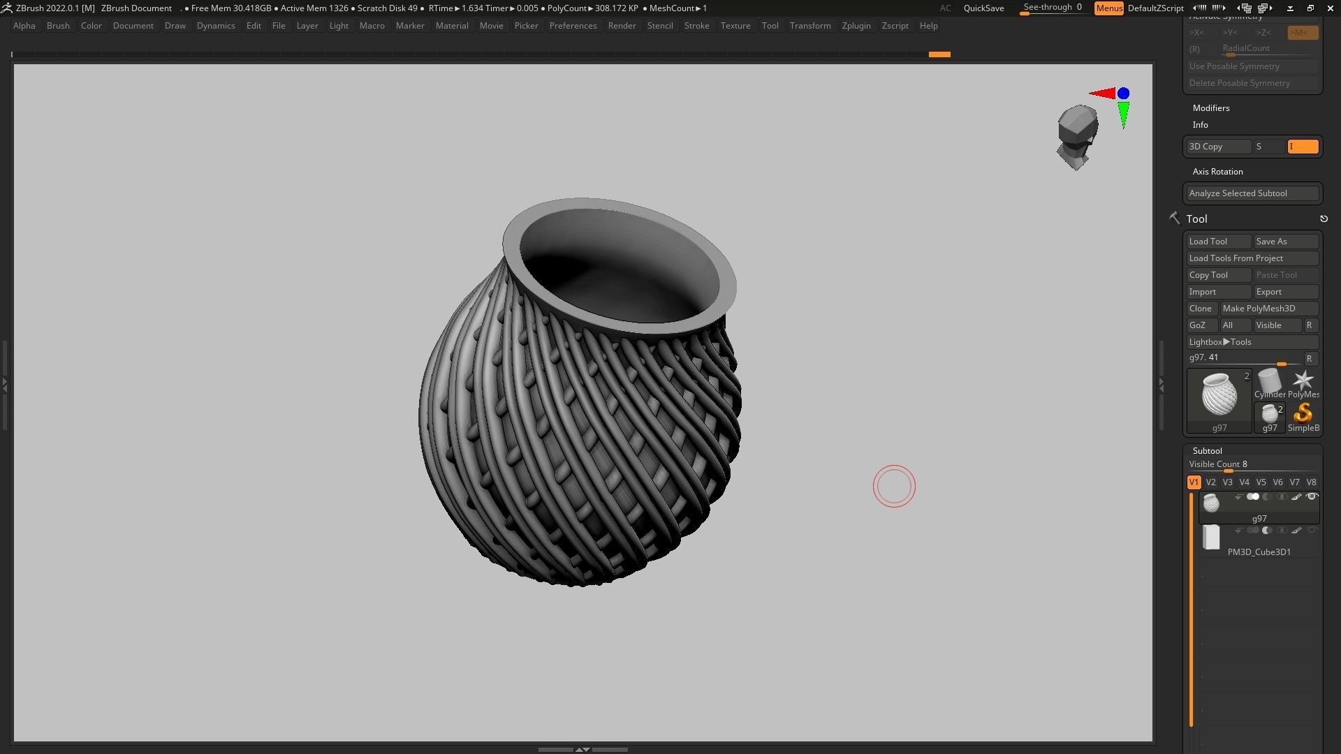 pot g97 3D print model  3D print model_7