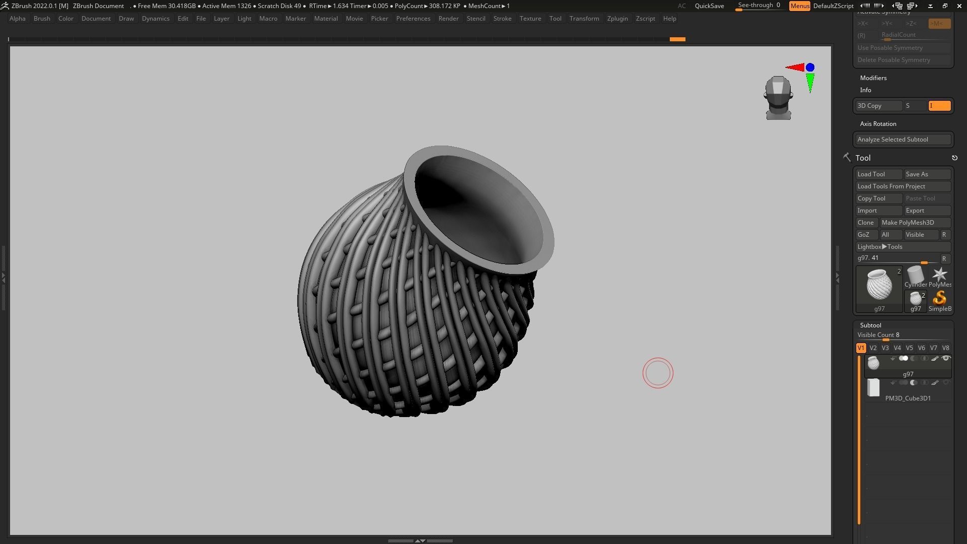 pot g97 3D print model  3D print model_8