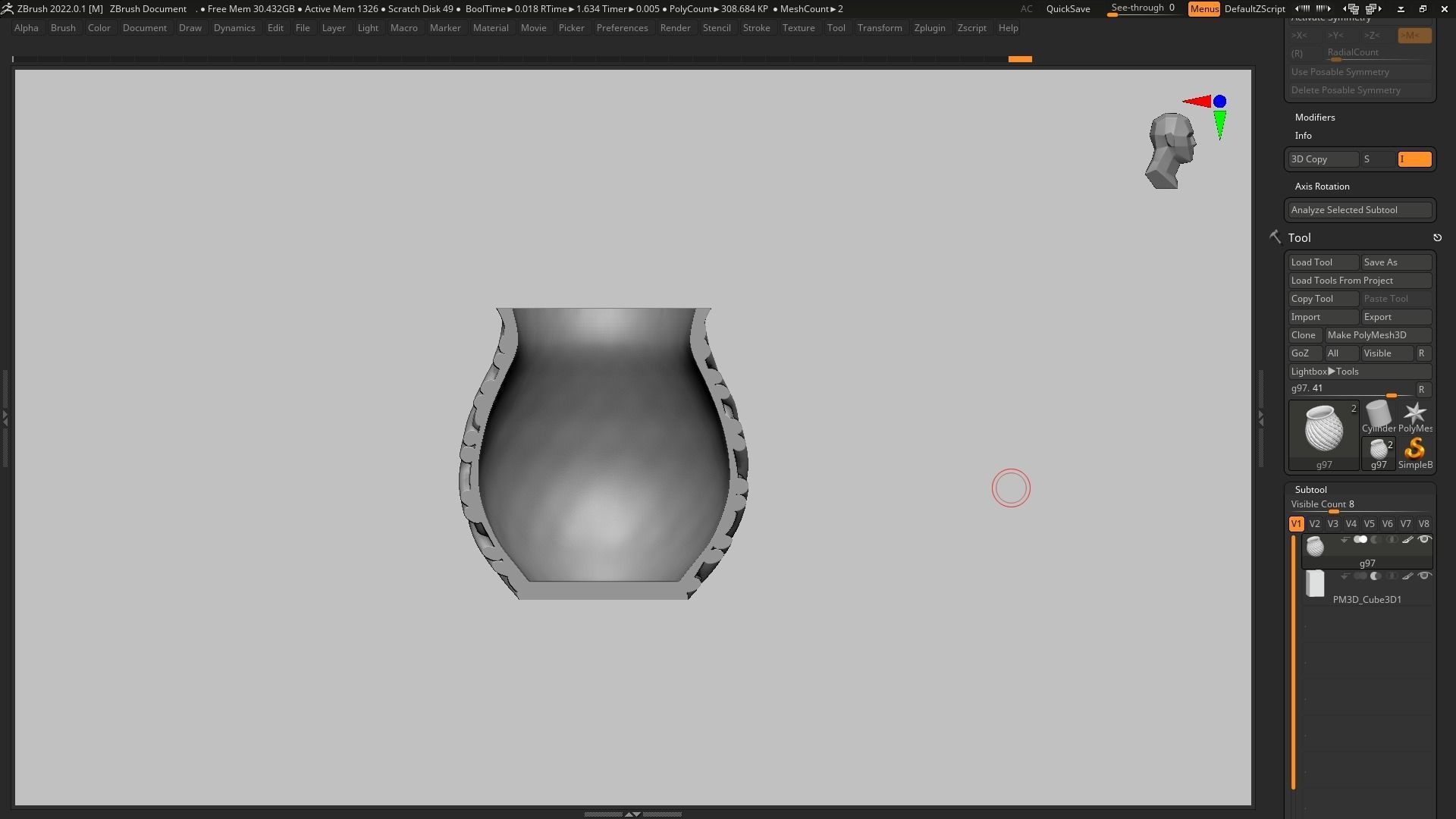 pot g97 3D print model  3D print model_14