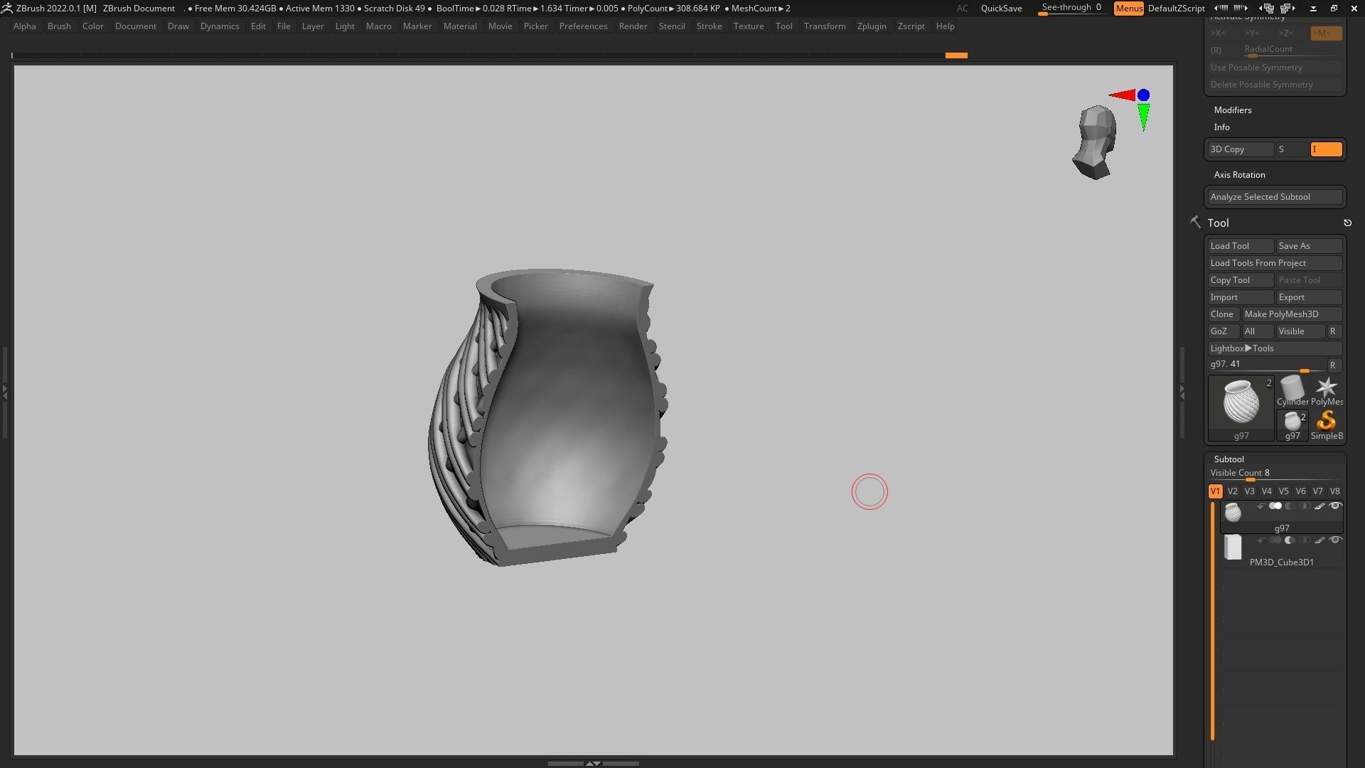 pot g97 3D print model  3D print model_15