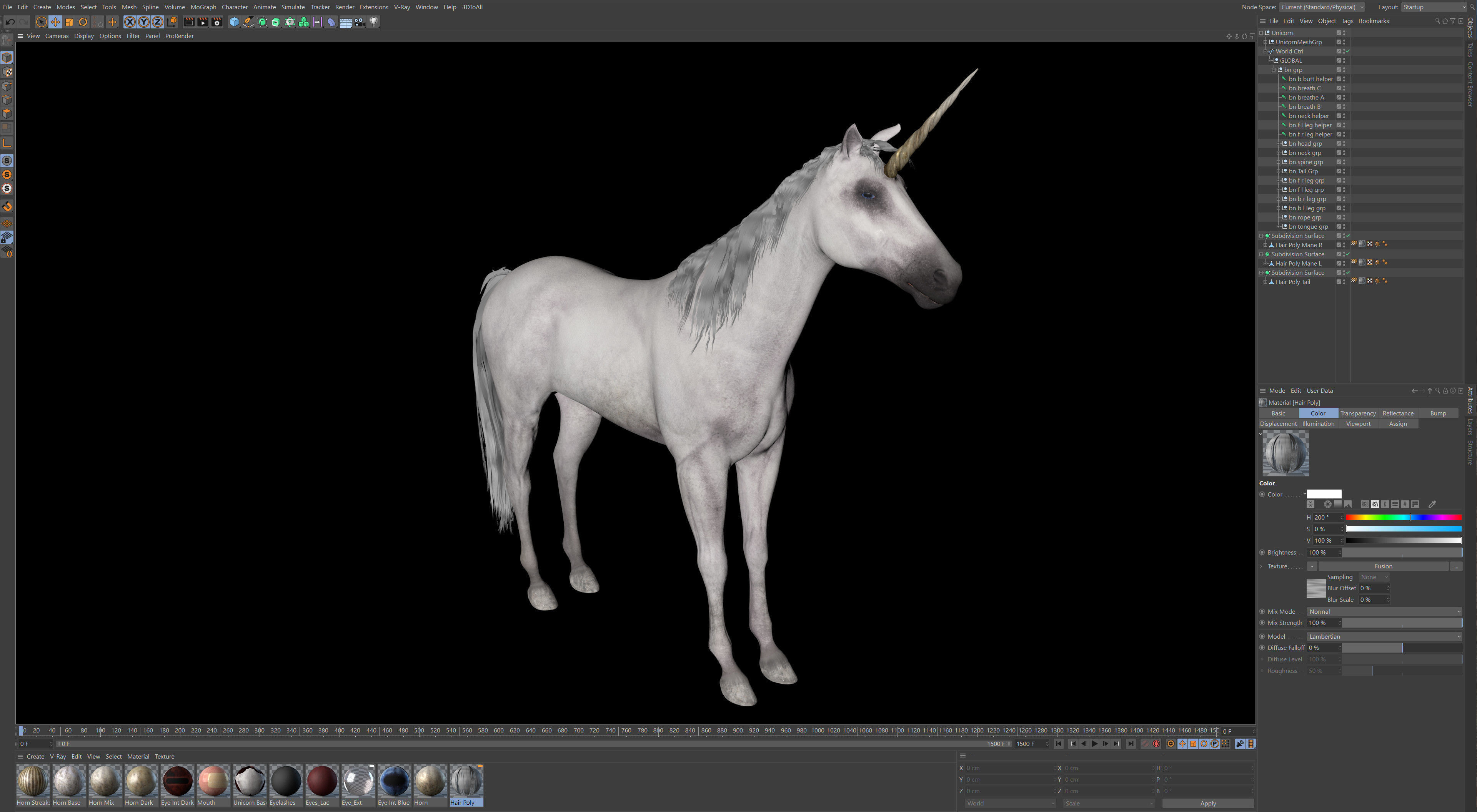 Animated Unicorn 3D model_9