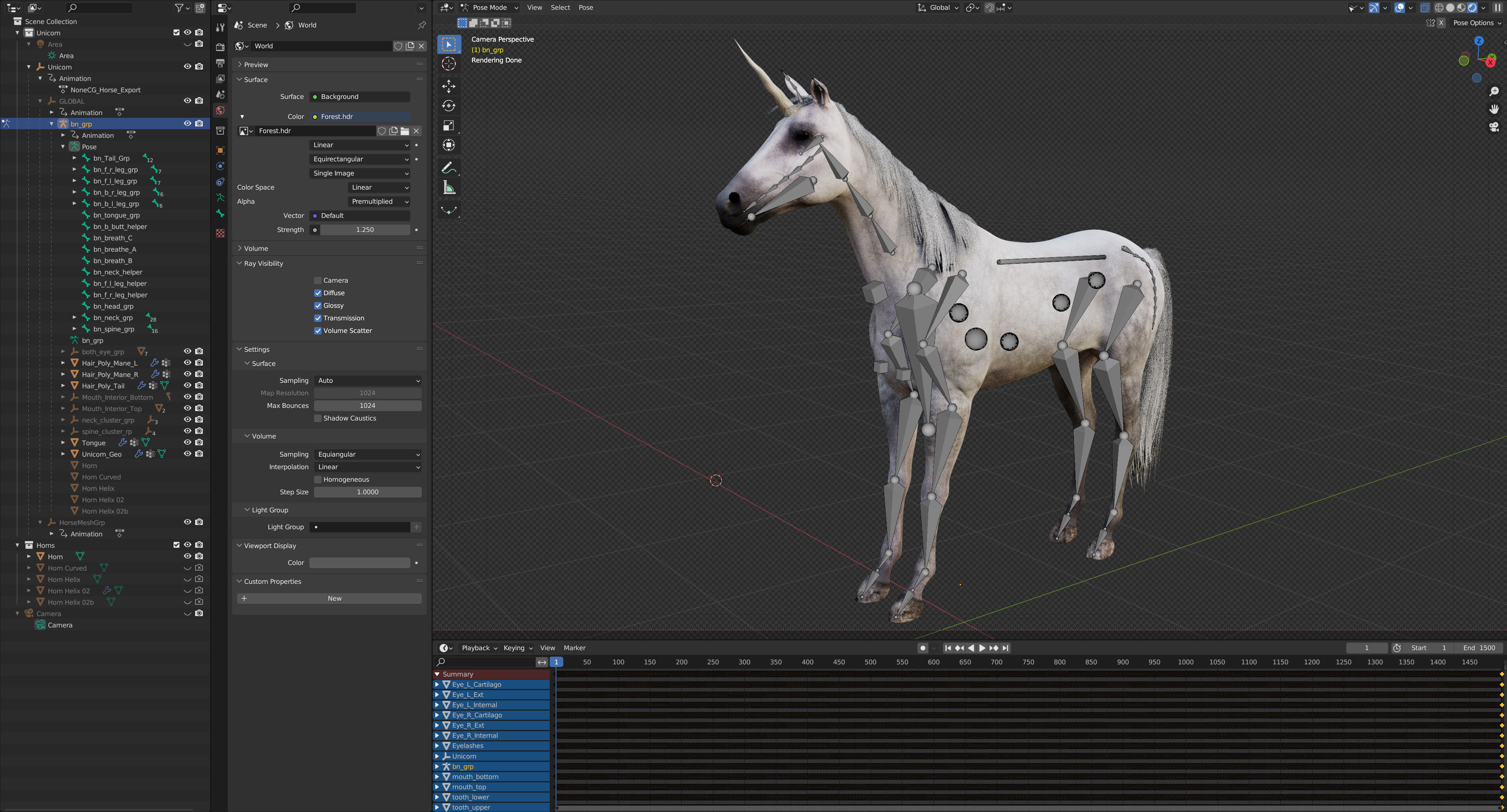 Animated Unicorn 3D model_7