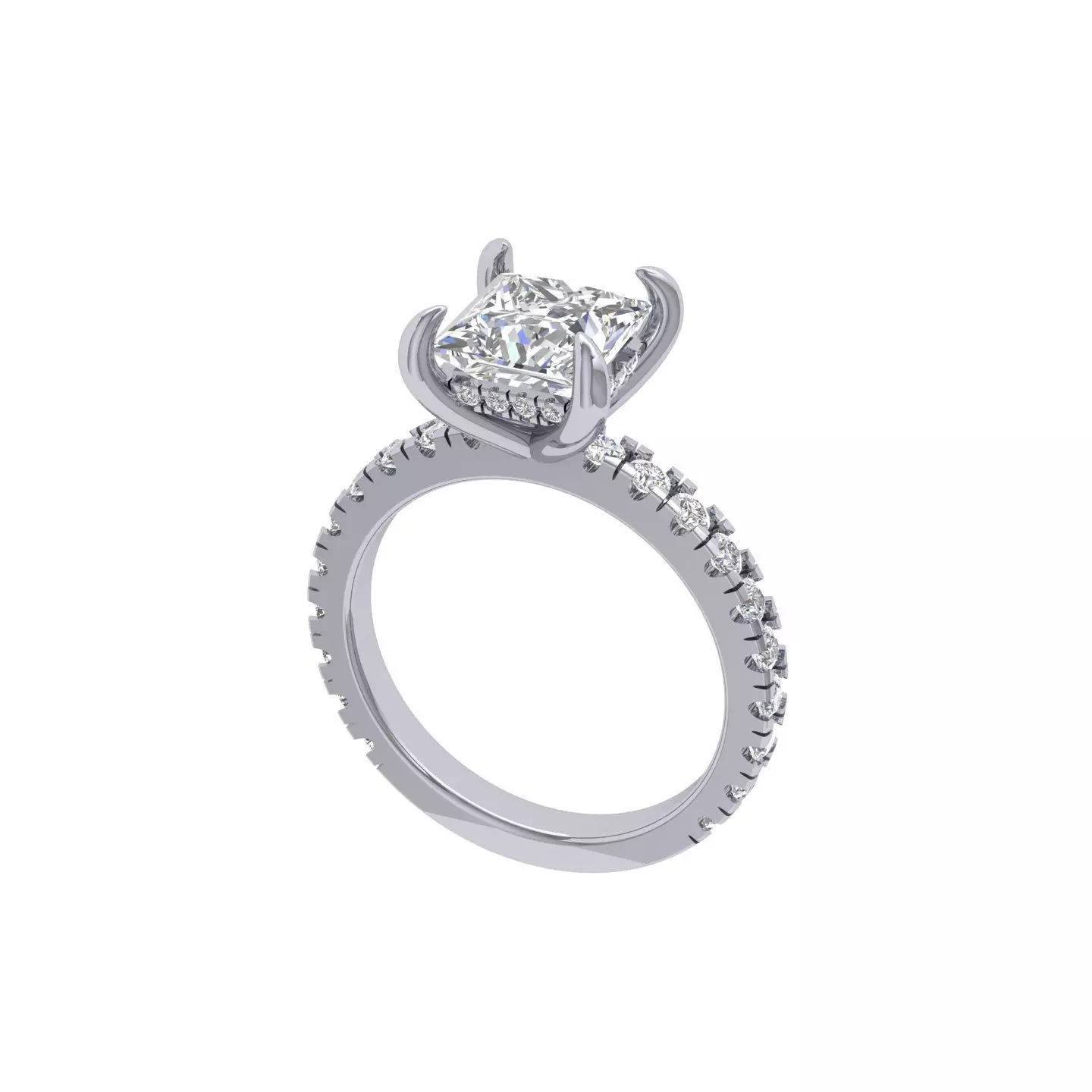 Long Princess Cut Ring 3D print model
