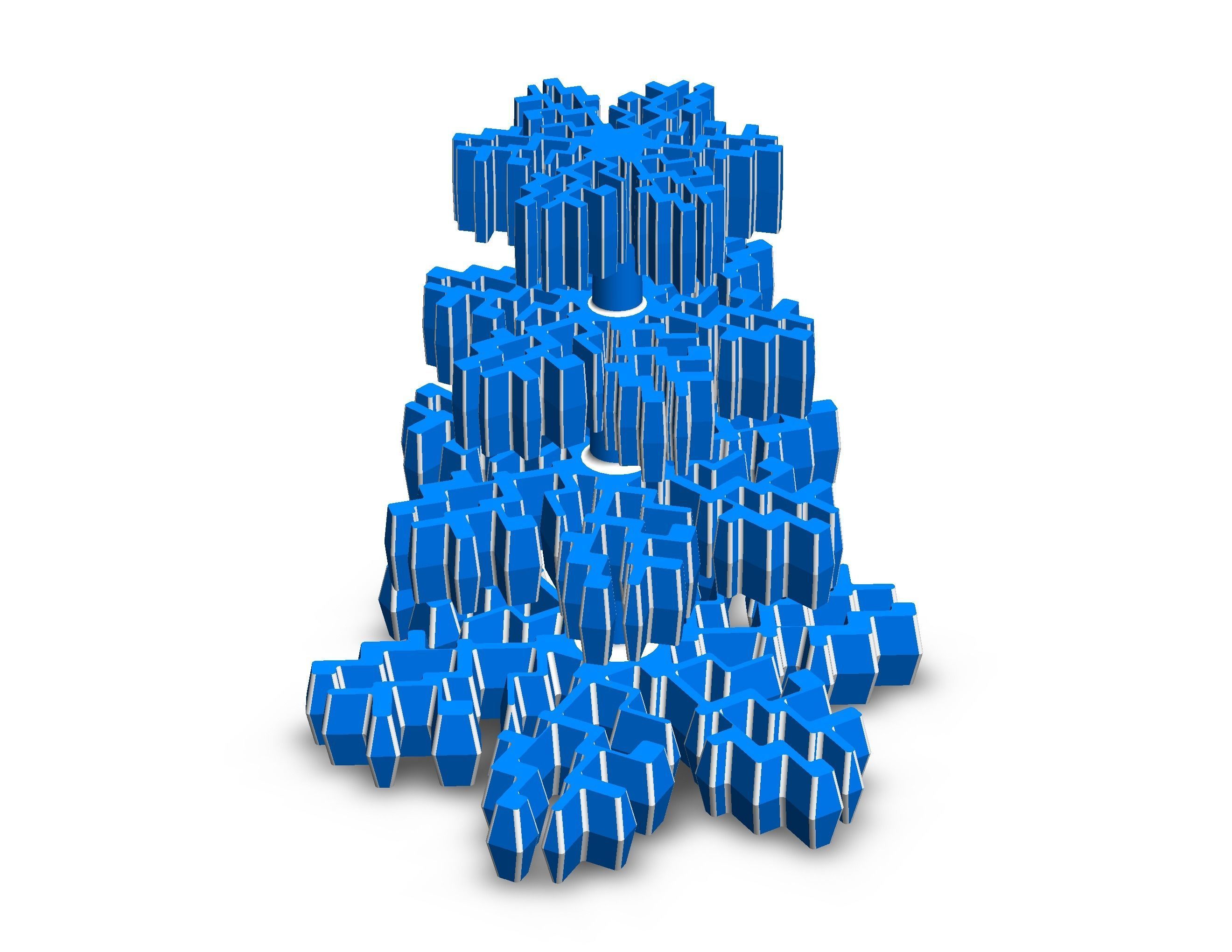 Plastic Snowflake Tree 3D print model_13