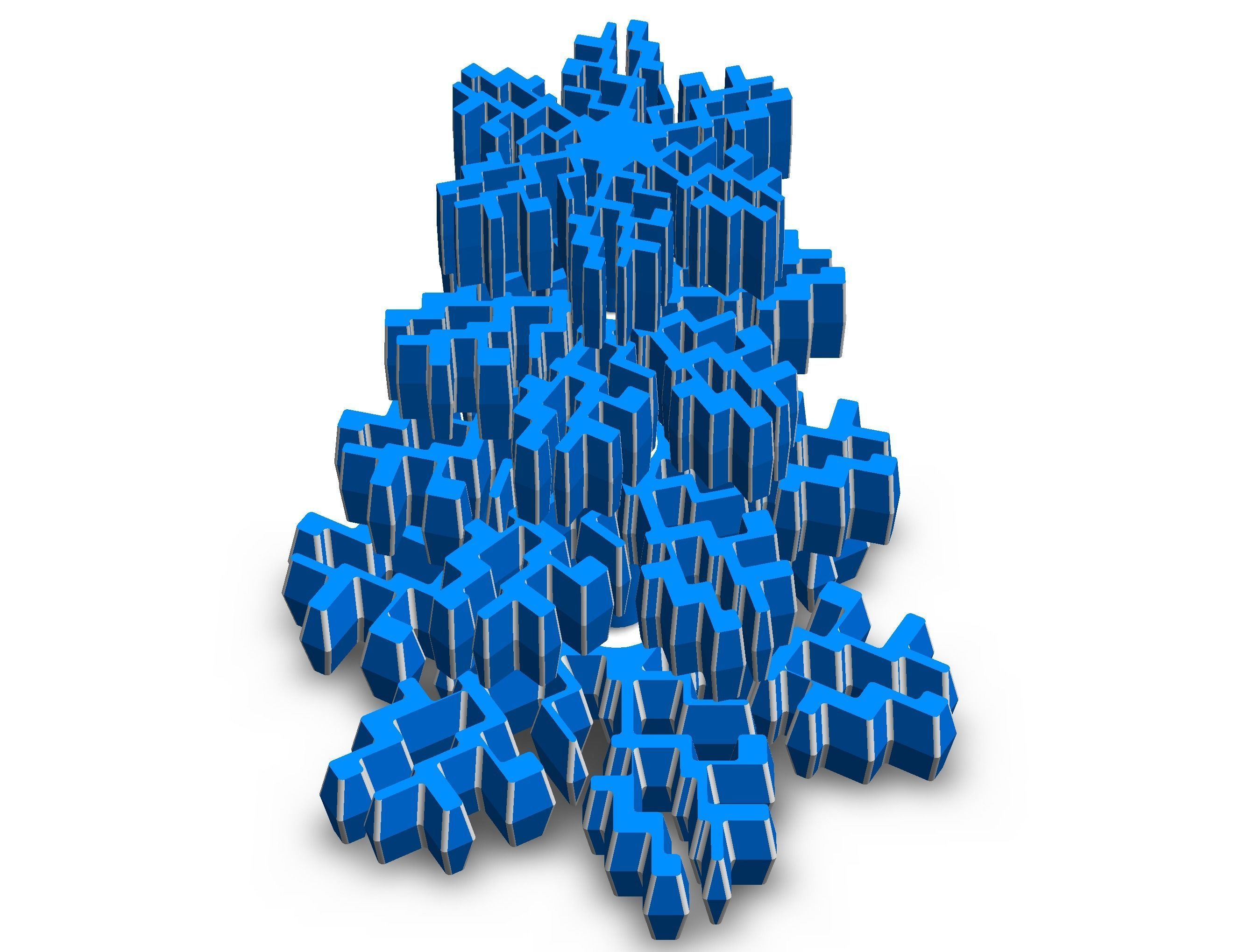 Plastic Snowflake Tree 3D print model_21