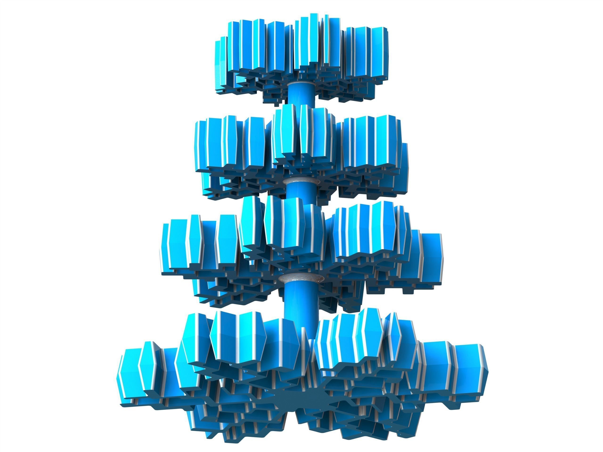 Plastic Snowflake Tree 3D print model_1