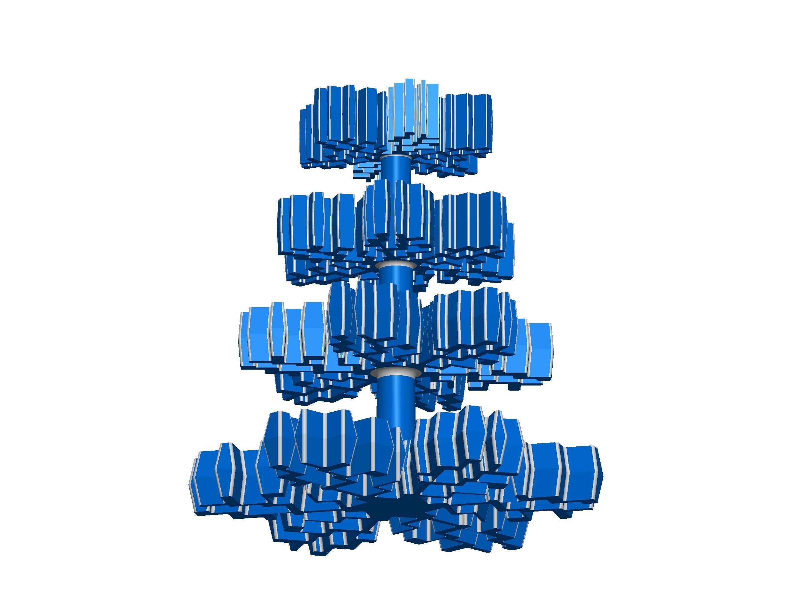 Plastic Snowflake Tree 3D print model_37