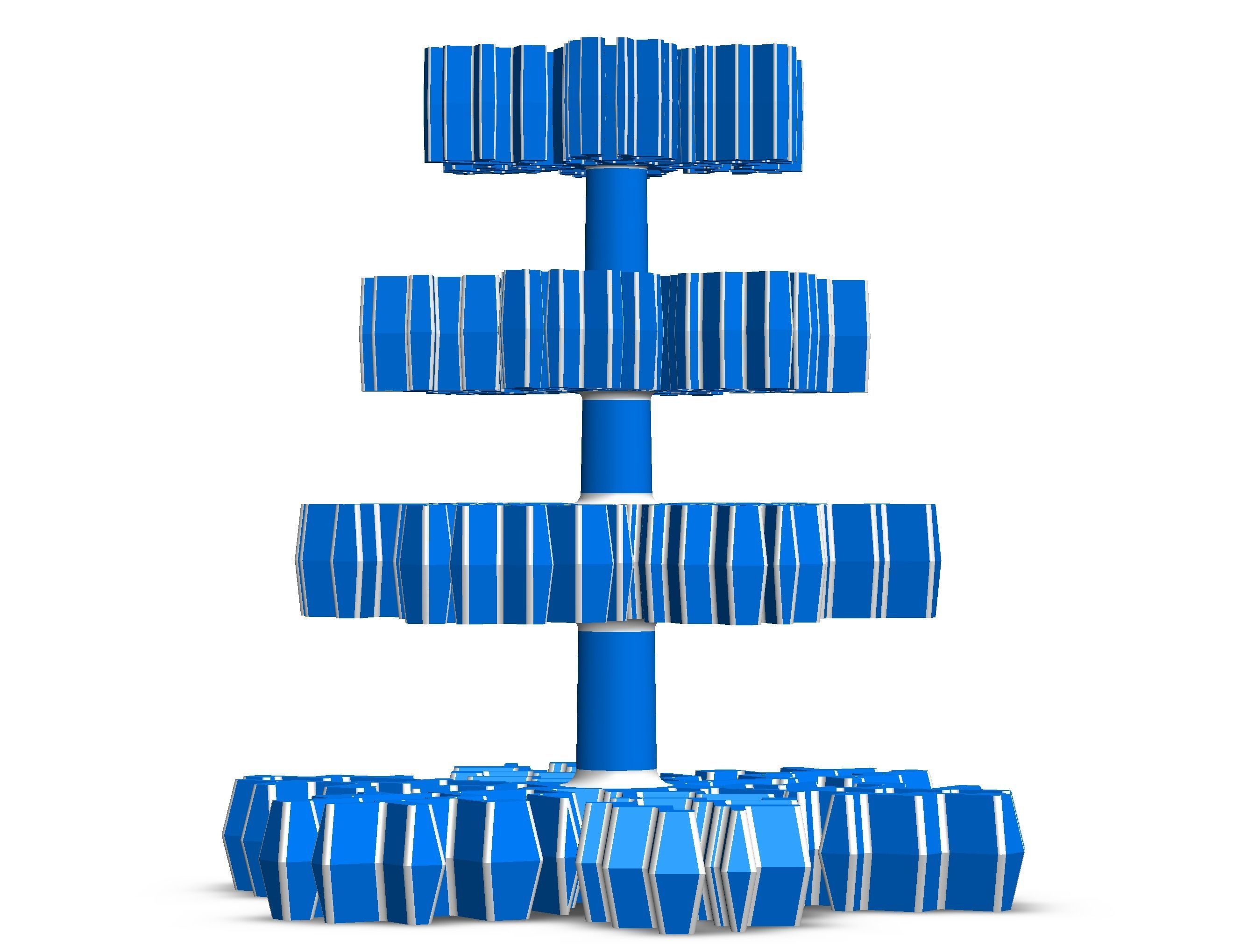 Plastic Snowflake Tree 3D print model_25