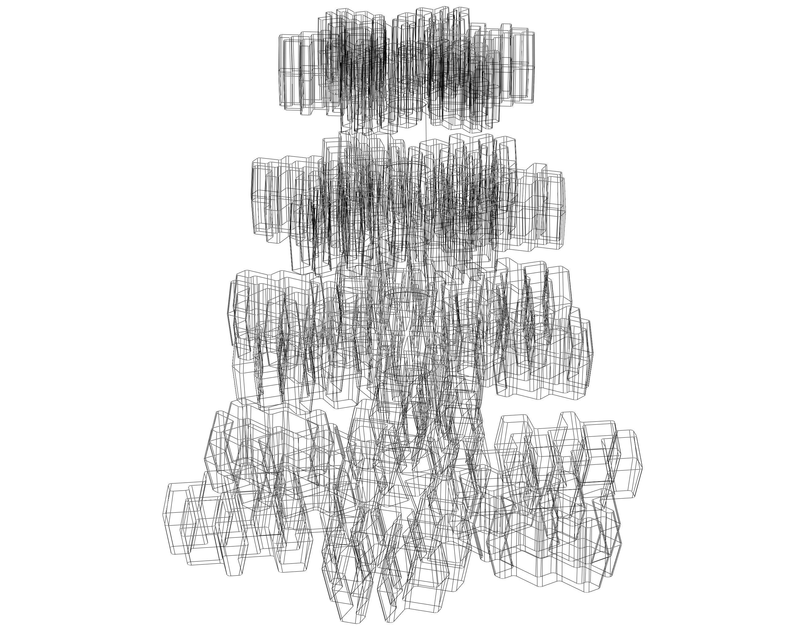 Plastic Snowflake Tree 3D print model_4