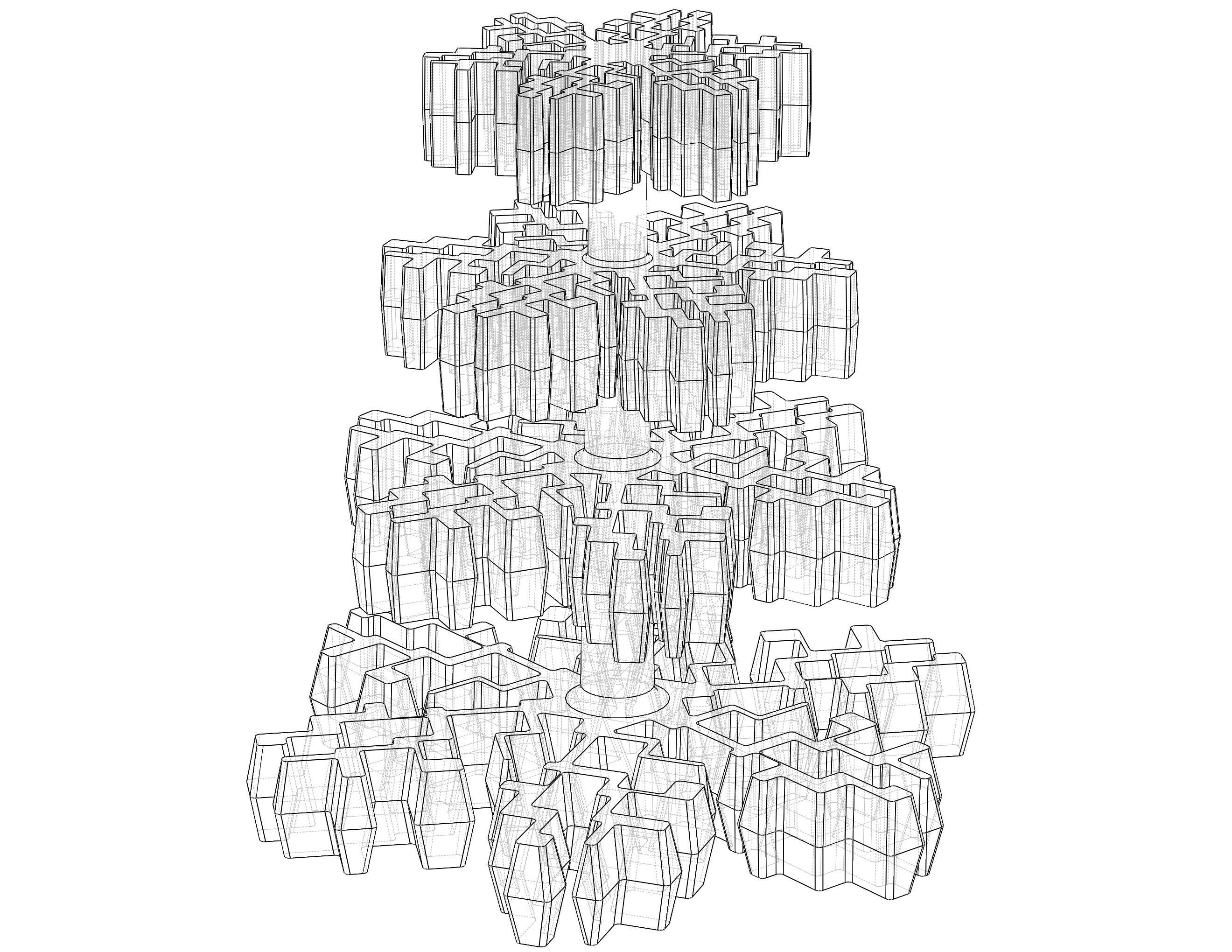 Plastic Snowflake Tree 3D print model_3