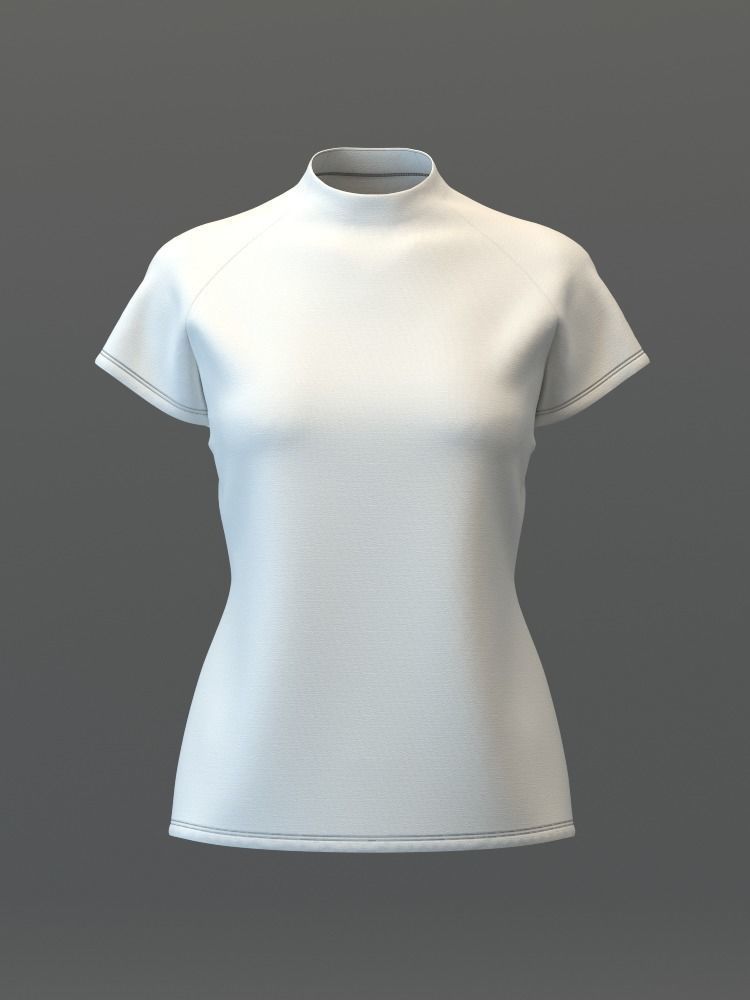 Raglan Mockneck Tee 3D model_8