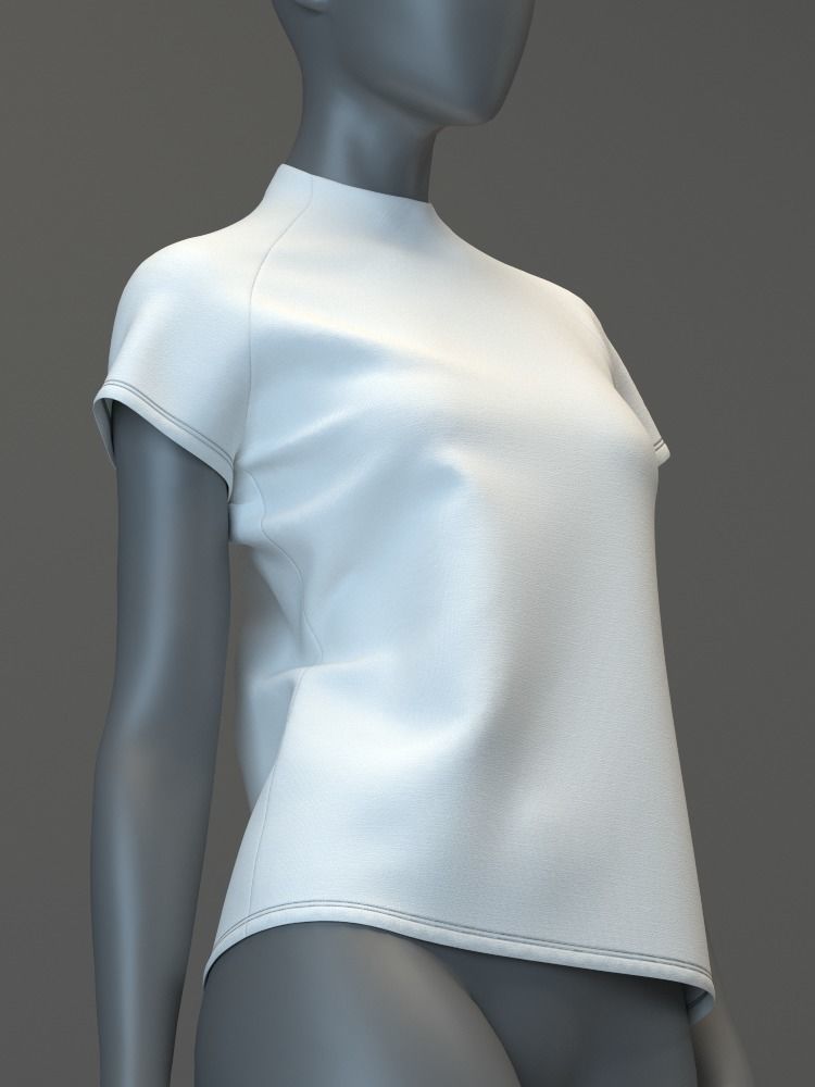 Raglan Mockneck Tee 3D model_5
