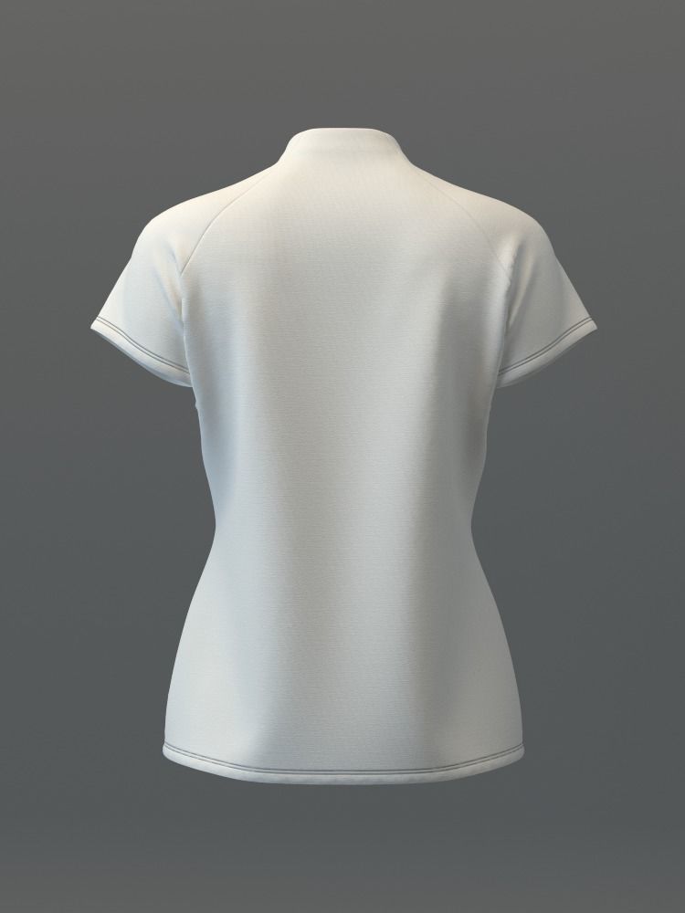 Raglan Mockneck Tee 3D model_9