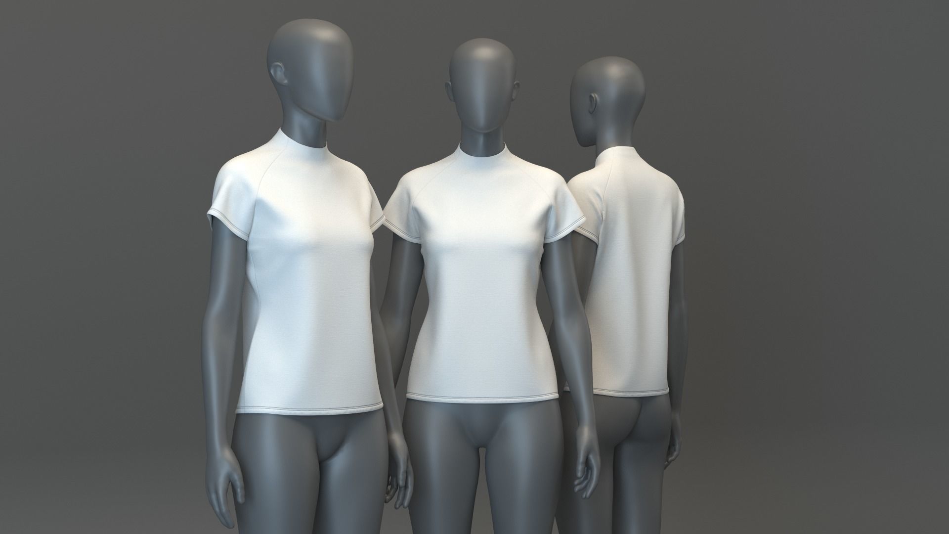 Raglan Mockneck Tee 3D model_2