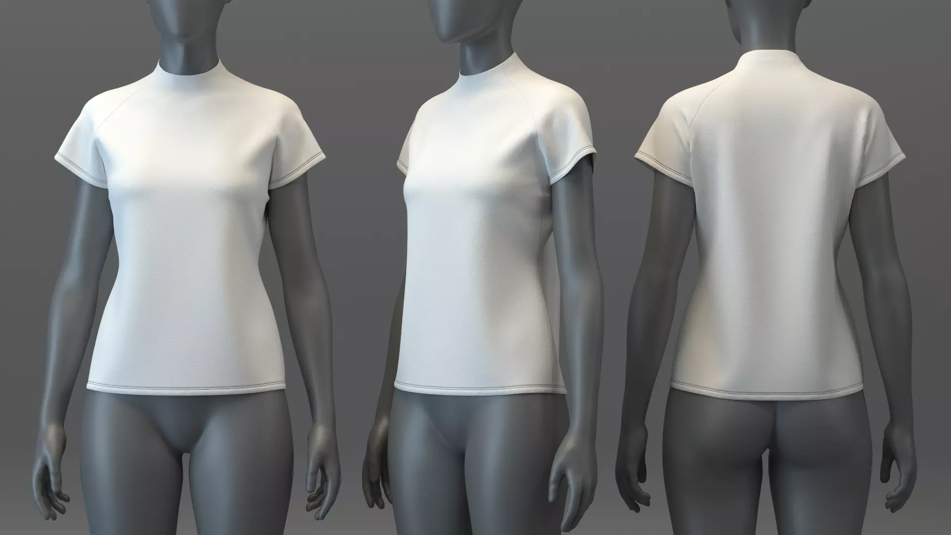Raglan Mockneck Tee 3D model_0