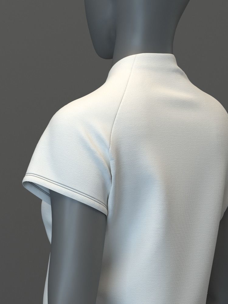 Raglan Mockneck Tee 3D model_7