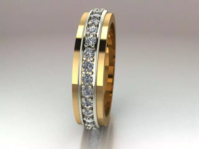 gem on a ring 3D print model_0