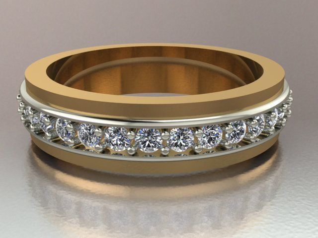 gem on a ring 3D print model_1