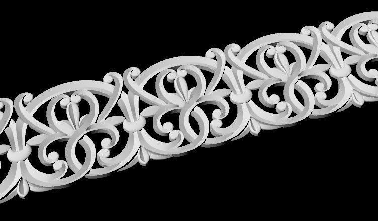 Central decor ornament for furniture 3D model_2