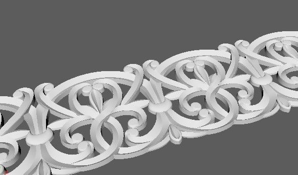 Central decor ornament for furniture 3D model_3