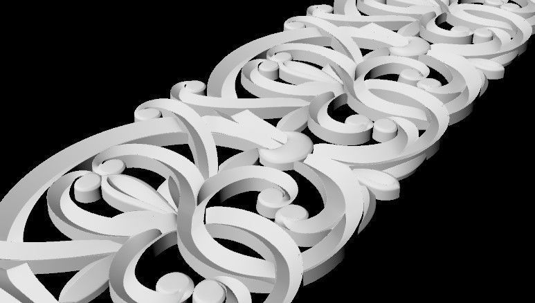 Central decor ornament for furniture 3D model_4