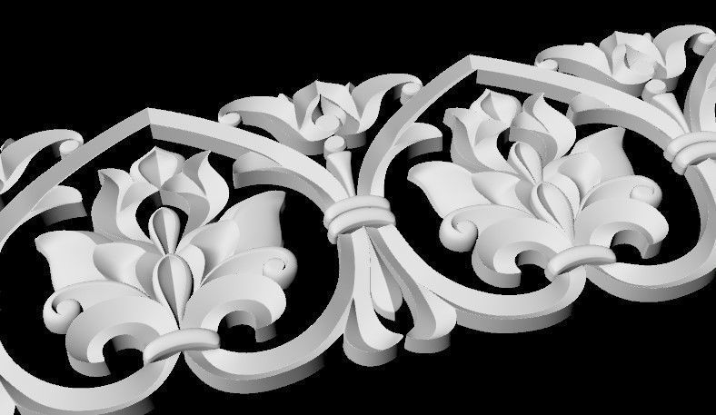 Central decor ornament for furniture 3D model_3