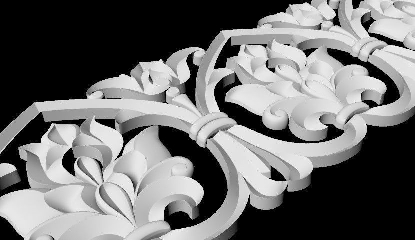 Central decor ornament for furniture 3D model_4