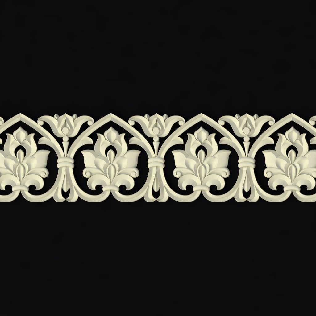 Central decor ornament for furniture 3D model_1