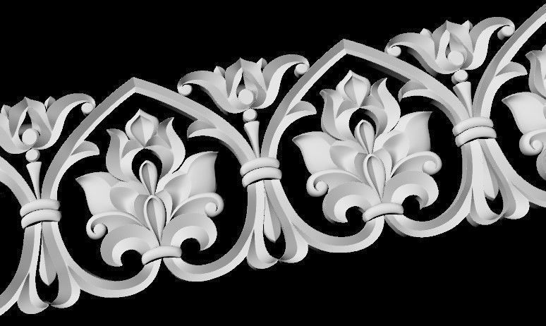 Central decor ornament for furniture 3D model_2